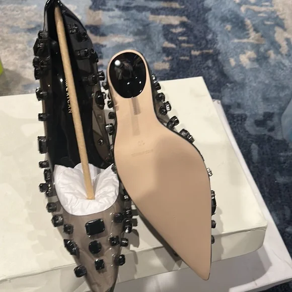 Good American Light Smoke Jeweled Emma Heel